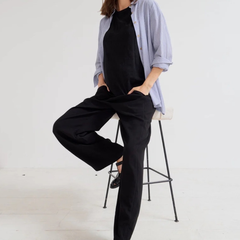 Hatch Black the Gavin Wide Leg trouser Pant